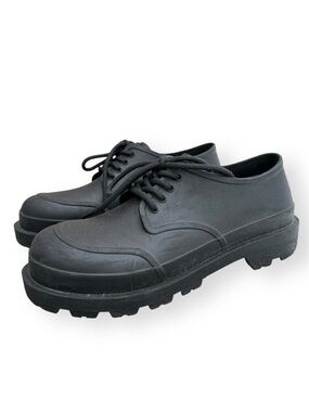 ZARA Black Rubberized Chunky Sole Derby Shoes EU 40 US Mens 7 Womens 9